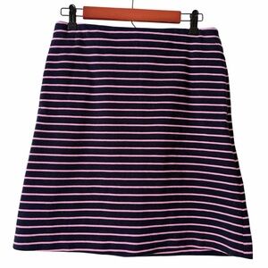 Talbots | Striped A-line Skirt Above Knee Pockets Navy Blue Pink Size 2